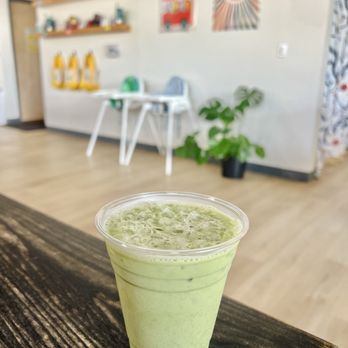 The Nest Play Cafe - Iced matcha latte with oat milk - Coffee & Tea Near Me - Indianapolis, Indiana The Nest Play Cafe - Iced matcha latte with oat milk - Coffee & Tea Near Me - Indianapolis, Indiana