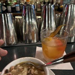 Iron Horse Restaurant - Old Fashioned and Black Eyed Pea and Chicken Soup.