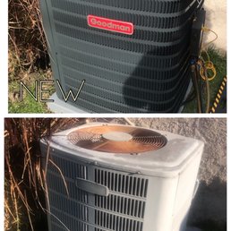 My old 30 year AC unit and new Goodman!!