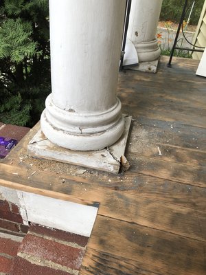 Replaced plinth and paint the floor. - As you can see the bottom of the column is coming apart and we are going to fix the column and also the bottom of the column, Which includes fixing the sub-floor and the actual floor. Replaced plinth and paint the floor. - As you can see the bottom of the column is coming apart and we are going to fix the column and also the bottom of the column, Which includes fixing the sub-floor and the actual floor.