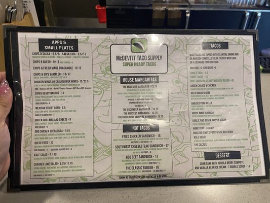 Menu photo 3 McDevitt Taco Supply Denver, CO