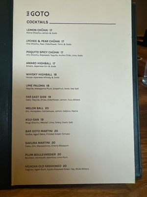 Menu photo 4 Bar Goto New York, NY Menu photo 4 Bar Goto New York, NY