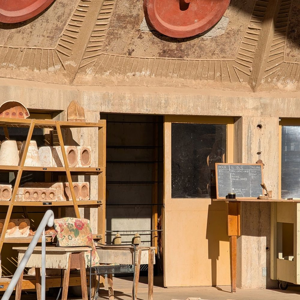 Arcosanti - Behind the scenes tour, mold making area - Tours Near Me - Mayer, Arizona