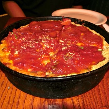 Pizzeria Uno - Small Deep Dish Pizza, half Spinoccoli and half Pepperoni - Pizza Near Me - Chicago, Illinois Pizzeria Uno - Small Deep Dish Pizza, half Spinoccoli and half Pepperoni - Pizza Near Me - Chicago, Illinois