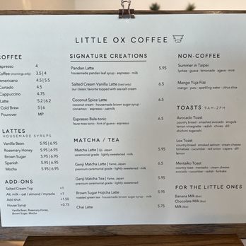 Little Ox Coffee - Menu - Coffee & Tea Near Me - Fullerton, California Little Ox Coffee - Menu - Coffee & Tea Near Me - Fullerton, California