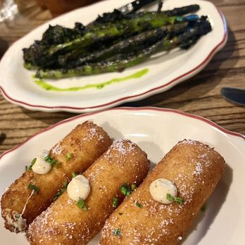 Pelato - Burnt broccolini, potato croquettes - Italian Near Me - Nashville, Tennessee Pelato - Burnt broccolini, potato croquettes - Italian Near Me - Nashville, Tennessee