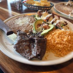 Burritos Y Tacos San Juan - Mar Y Tierra (carne asada with bacon wrapped shrimp)