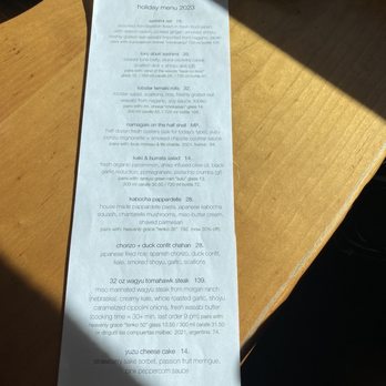 izanami - Holiday menu - Tapas/Small Plates Near Me - Santa Fe, New Mexico