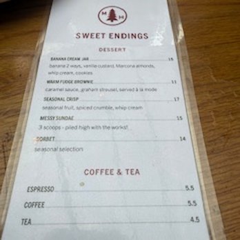 MESSHALL - Dessert menu. - Breakfast & Brunch Near Me - Los Angeles, California