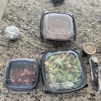 Copeland's - The New Orleans Sampler (which made me sick) and the Caesar Salad with salmon was for someone else. - Cajun/Creole Near Me - Atlanta, Georgia