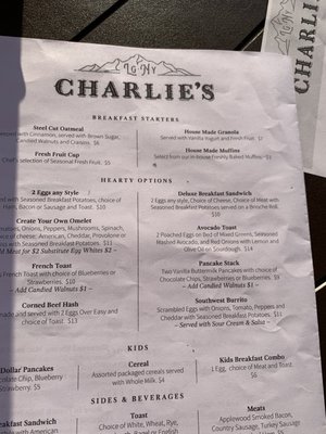 Menu photo 8 Charlie's Bar & Kitchen Lake George, NY