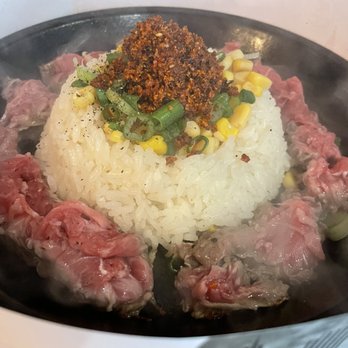 Sizzling Lunch - Spicy Garlic Beef Pepper Rice - Japanese Near Me - San Jose, California Sizzling Lunch - Spicy Garlic Beef Pepper Rice - Japanese Near Me - San Jose, California