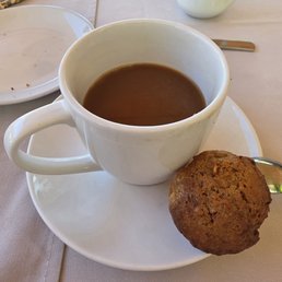 Coffee and pumpkin muffin