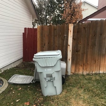 TruGreen Lawn Care - Trash cans in front of my *unlocked* gate. - Tree Services Near Me - Meridian, Idaho TruGreen Lawn Care - Trash cans in front of my *unlocked* gate. - Tree Services Near Me - Meridian, Idaho