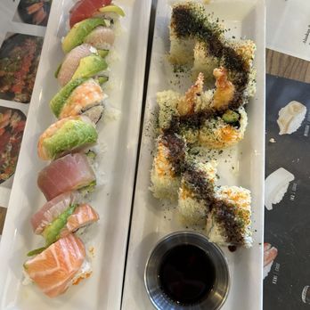 Ninja Sushi - Rainbow Maki and Crunchy roll not photographed the Dryer Roll - Sushi Bars Near Me - Walnut, California Ninja Sushi - Rainbow Maki and Crunchy roll not photographed the Dryer Roll - Sushi Bars Near Me - Walnut, California