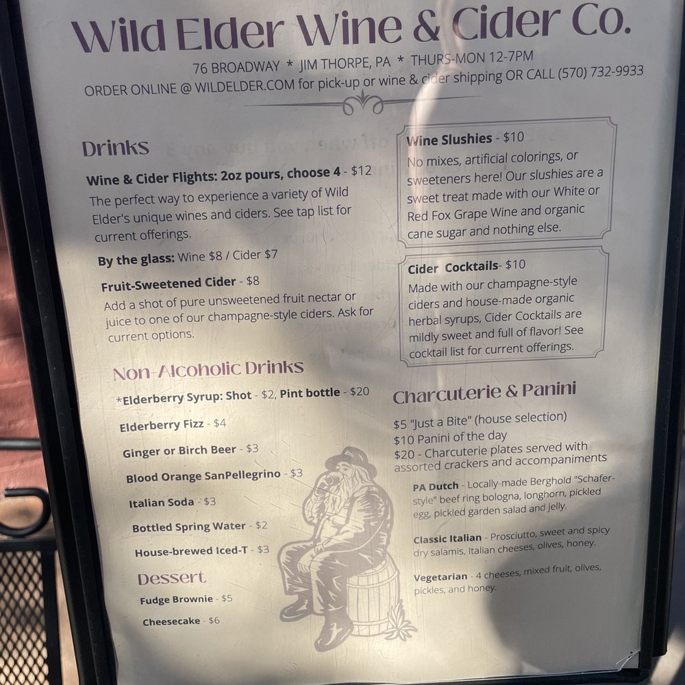 Wild Elder Wine and Cider - Menu - Wineries Near Me - Jim Thorpe, Pennsylvania