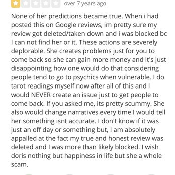 Psychic Readings by Doris - Psychics Near Me - Melbourne, Florida