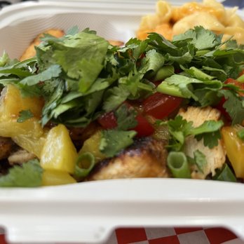 Rhapsody's Restaurant - Jerk chicken, Jamaican rice, plantain, macaroni and cheese - Southern Near Me - Fresno, California