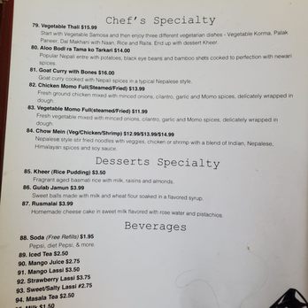 Himalayan Yeti - Menu 2024 - Indian Near Me - St. Louis, Missouri