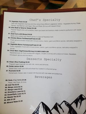 Menu photo 8 Himalayan Yeti St. Louis, MO