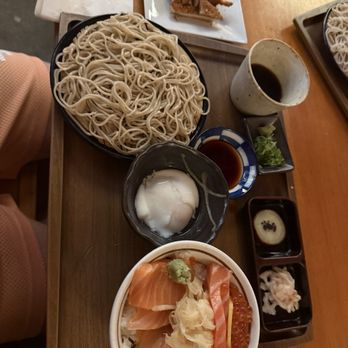 Soba-ya - Lunch Special- Sake Ikura Don with Soba Noodles (cold) - Japanese Near Me - New York, New York