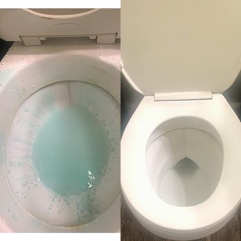 Enhanced Cleaning and Disinfecting Pros - Look at this toilet transformation. - Office Cleaning Near Me Enhanced Cleaning and Disinfecting Pros - Look at this toilet transformation. - Office Cleaning Near Me