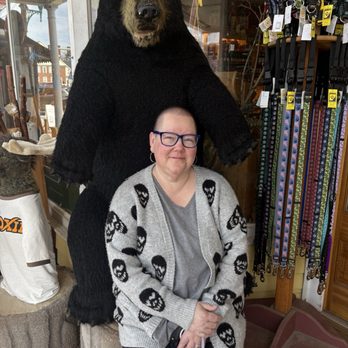 Zeb's General Store - Me w/ the stuffed bear on their porch. - Grocery Near Me - North Conway, New Hampshire