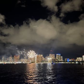 Ocean and You - Honolulu skyline at night with fireworks - Boat Tours Near Me - Honolulu, Hawaii Ocean and You - Honolulu skyline at night with fireworks - Boat Tours Near Me - Honolulu, Hawaii