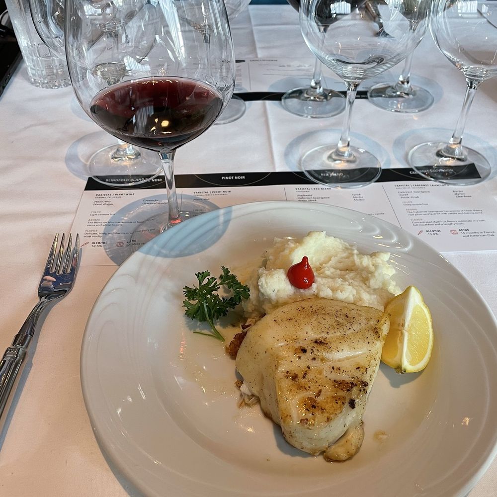 Fogo de Chão - 2nd Course: Pan Seared Sea Bass with mashed potatoes - Brazilian Near Me - San Antonio, Texas Fogo de Chão - 2nd Course: Pan Seared Sea Bass with mashed potatoes - Brazilian Near Me - San Antonio, Texas