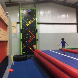Athletic Academy - 10/7/17. Saturday evening. Attending a Four-year-old's birthday party! Rock climbing wall, too!