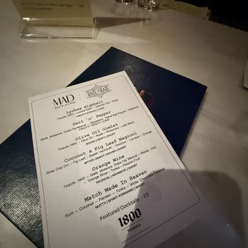 MAD Bar & Lounge - Menu for the evening - Desserts Near Me - New York, New York MAD Bar & Lounge - Menu for the evening - Desserts Near Me - New York, New York