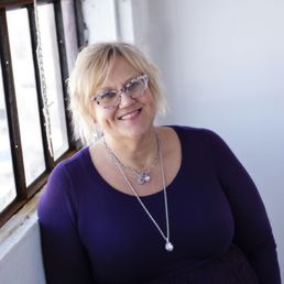 Me, wearing the Evelina, which is a truly beloved pair of eyeglasses!