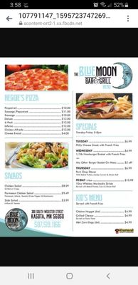 Menu photo 2 The Blue Moon Bar and Grill Kasota, MN Menu photo 2 The Blue Moon Bar and Grill Kasota, MN