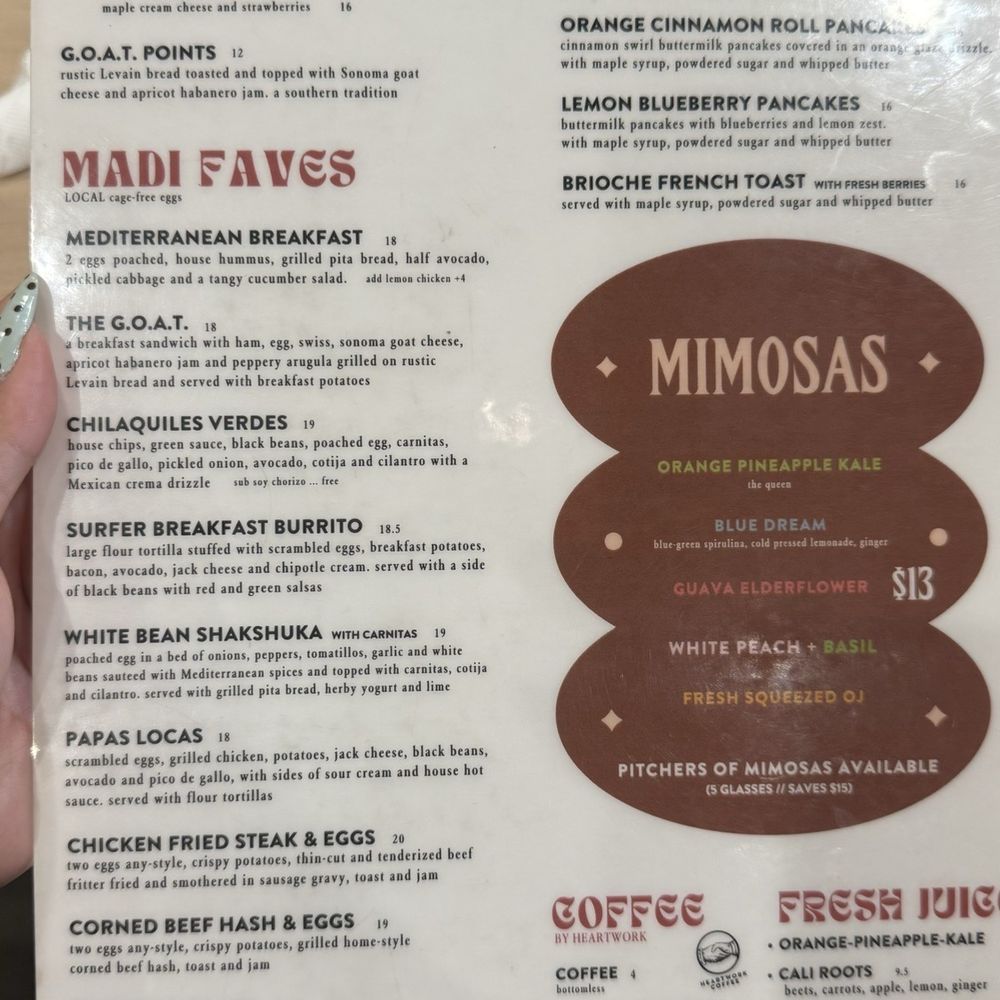 Madi - Menu 7/11/26 - Breakfast & Brunch Near Me - San Diego, California Madi - Menu 7/11/26 - Breakfast & Brunch Near Me - San Diego, California