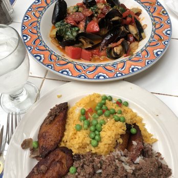The Columbia - Ground beef dish (subbed white rice for yellow rice) & mussels - Spanish Near Me - St Augustine, Florida The Columbia - Ground beef dish (subbed white rice for yellow rice) & mussels - Spanish Near Me - St Augustine, Florida