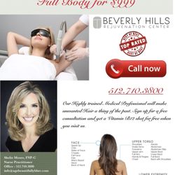 Beverly Hills Rejuvenation Center - Full Body Laser Hair Removal for $999