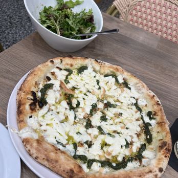 Pupatella - Side salad and a pesto pizza. - Pizza Near Me - West Springfield, Virginia Pupatella - Side salad and a pesto pizza. - Pizza Near Me - West Springfield, Virginia