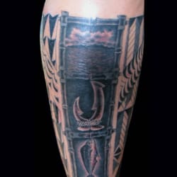 Jimmy Mack Tattoo - This tells the story of a sports fishing adventure in Hawaii. Jimmy and Clay Owens went out to sea and..."HANAPA'A!!"