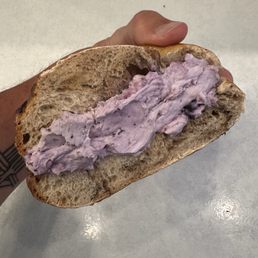 Bagel with blueberry cream cheese