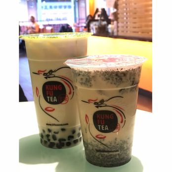 Kung Fu Tea - WINTER MELON MILK GREEN TEA (left)  Oreo milk tea (right) - Coffee & Tea Near Me - Chicago, Illinois