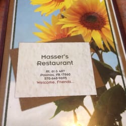 Masser's Restaurant - Front of menu.