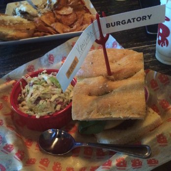 Burgatory - Robinson - Crab burger designed by me + slaw - Burgers Near Me - Pittsburgh, Pennsylvania Burgatory - Robinson - Crab burger designed by me + slaw - Burgers Near Me - Pittsburgh, Pennsylvania
