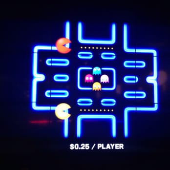 ENTERRIUM - 4 person pac man interactive game wall. This was cool. - New American Near Me - Schaumburg, Illinois ENTERRIUM - 4 person pac man interactive game wall. This was cool. - New American Near Me - Schaumburg, Illinois