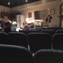 Inside the Curtain Call Theater looking at the set. It was very well staged and the show was hysterical