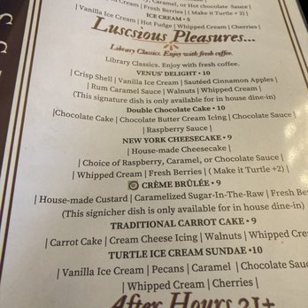 The Library Restaurant & Pub - Menu - Steakhouses Near Me - Indianapolis, Indiana The Library Restaurant & Pub - Menu - Steakhouses Near Me - Indianapolis, Indiana