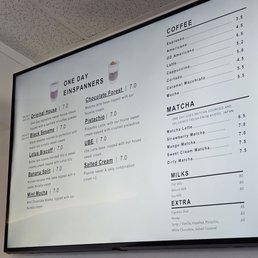 Einspanners, Coffee and Match Menu Einspanners, Coffee and Match Menu