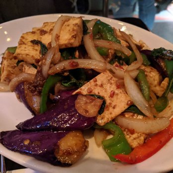 Sukhumvit 51 - Eggplant with basil and tofu - preferred their pad kee mao and green curry over this - Thai Near Me - New York, New York Sukhumvit 51 - Eggplant with basil and tofu - preferred their pad kee mao and green curry over this - Thai Near Me - New York, New York