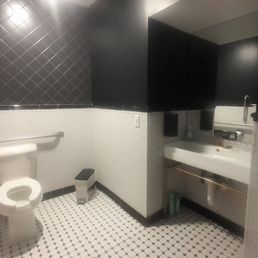 The loo says it all. Details matter. Clean, stocked, and beautiful fixtures.