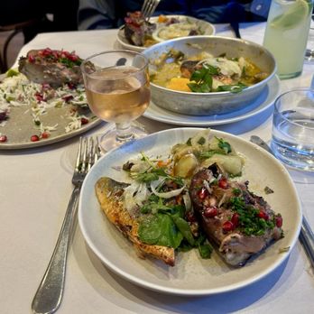 Honey & Co. - Roasted eggplant and sea bream and fennel and potatoes - Middle Eastern Near Me - London, XGL