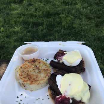 Snooze, an A.M. Eatery - Pork Belly Benedict - Breakfast & Brunch Near Me - Phoenix, Arizona